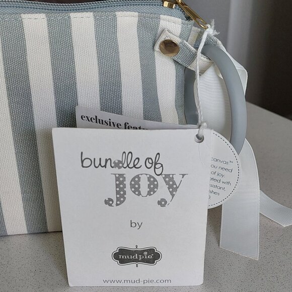 NEW Mud Pie "Lil Biter" Gray & White Bangle/Wristlet - Picture 5 of 15